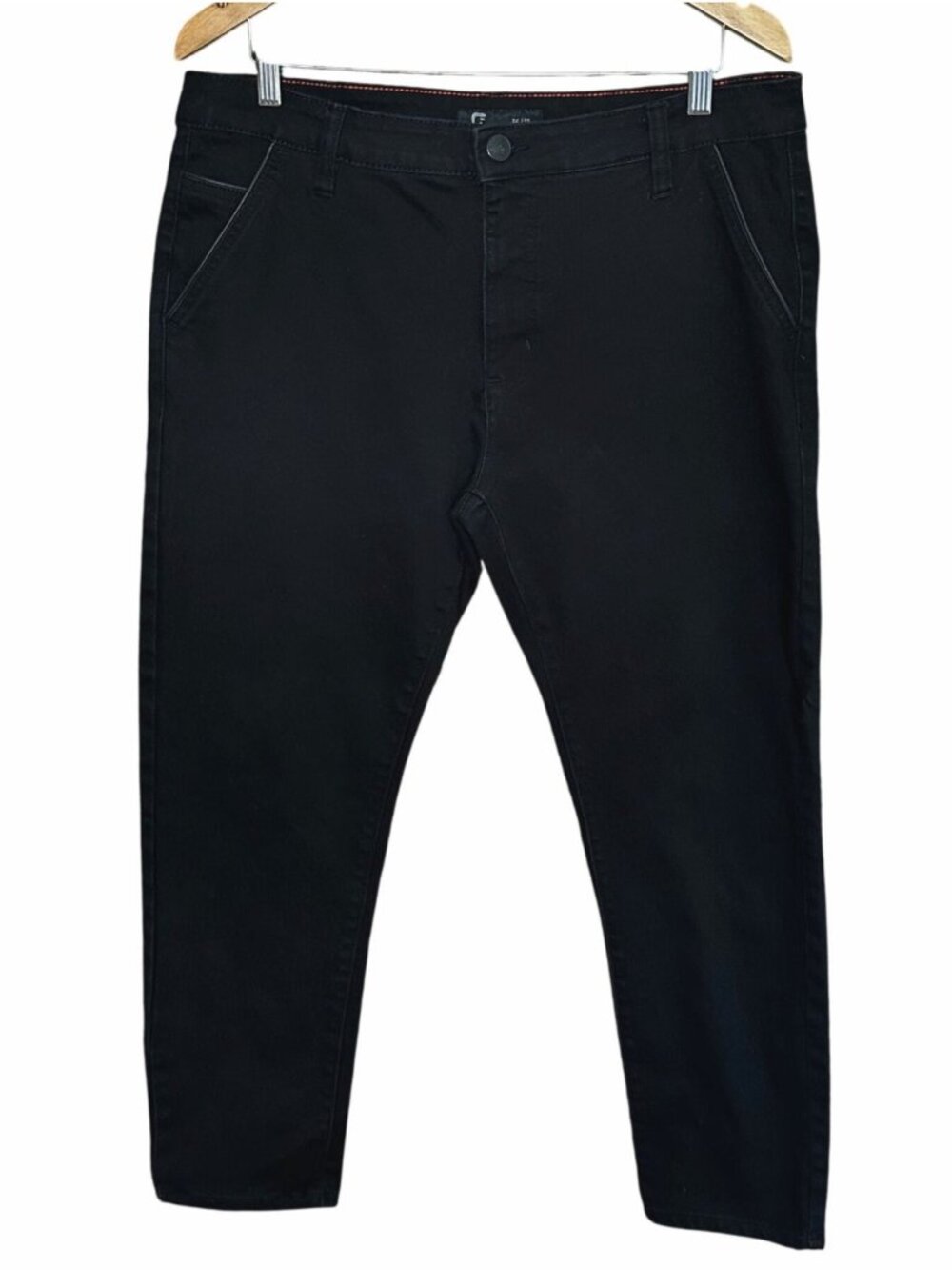 Fried Denim Black Jeans Men's 36x30 (Fits 36x28) Slim Fit Straight Leg Stretch